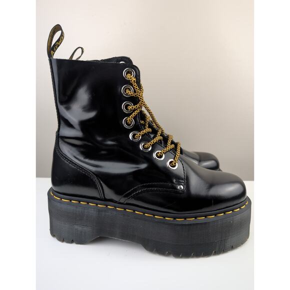 Dr Martens Jadon Max Platform Boots Patent Black Ladies 9 (UK 7) - Picture 3 of 11